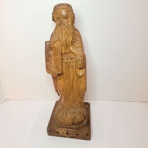 Vintage Solid Wood Religious Figure 10 Inches